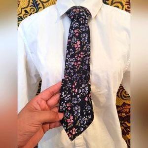 Black Floral Tie